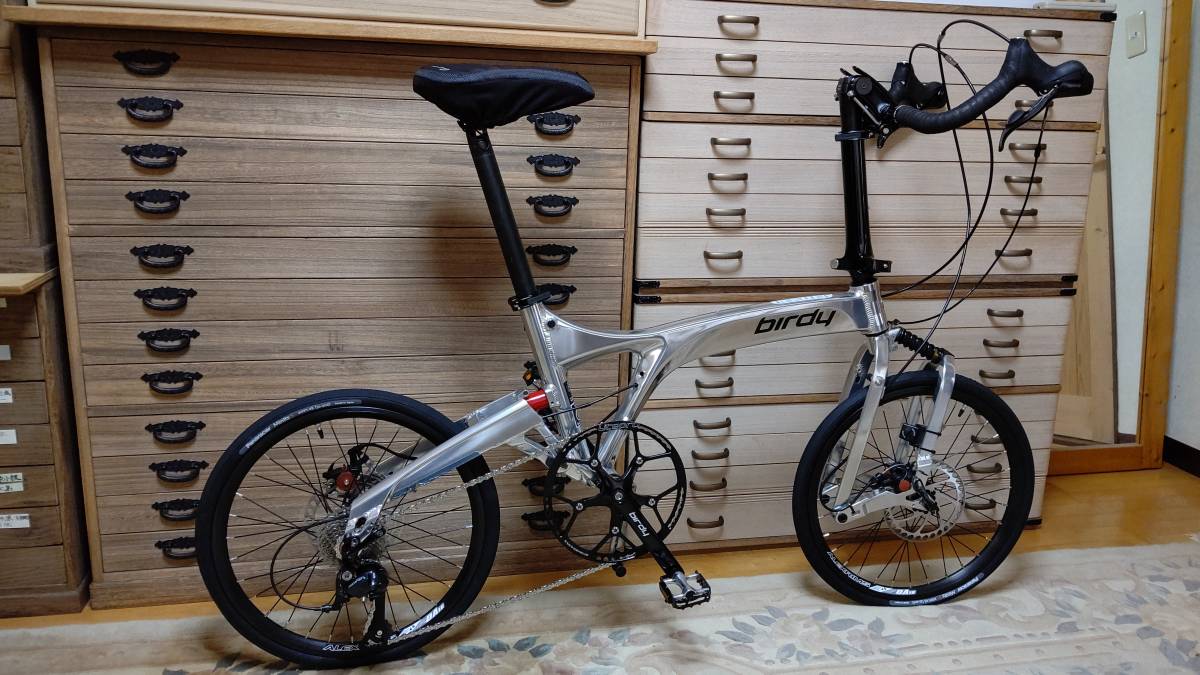 Birdy Standard 2018 20インチ化(406) ブルホーン STI 58T Folding Bike 屋内保管 雨天時未使用 折り畳みステム 自転車９速 ポリッシュ_画像1