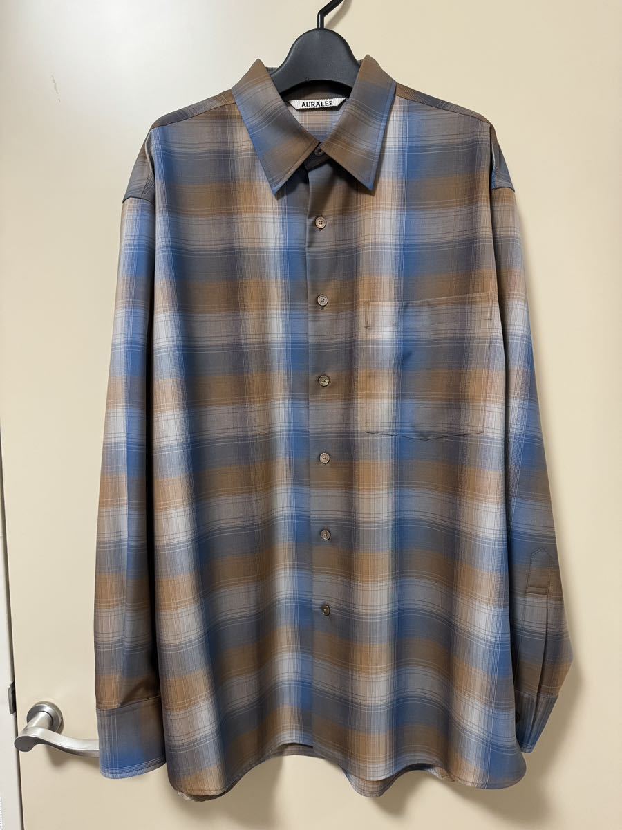 おすすめ 新品 AURALEE チェックシャツ オーラリー SHIRTS CHECK WOOL