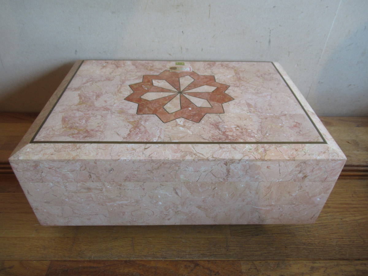送料込 大理石細工のジュエリーボックス サイズ36cm×26cm×13cm