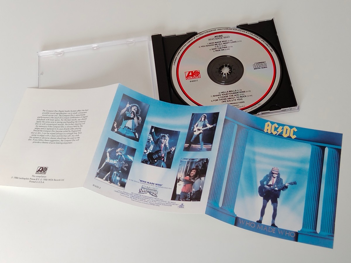 AC/DC / WHO MADE WHO CD ATLANTIC US 781650-2 86年新曲3曲入サントラ,Sink The Pink,Hells Bells,For Those About To Rock,Chase The Ace_画像3