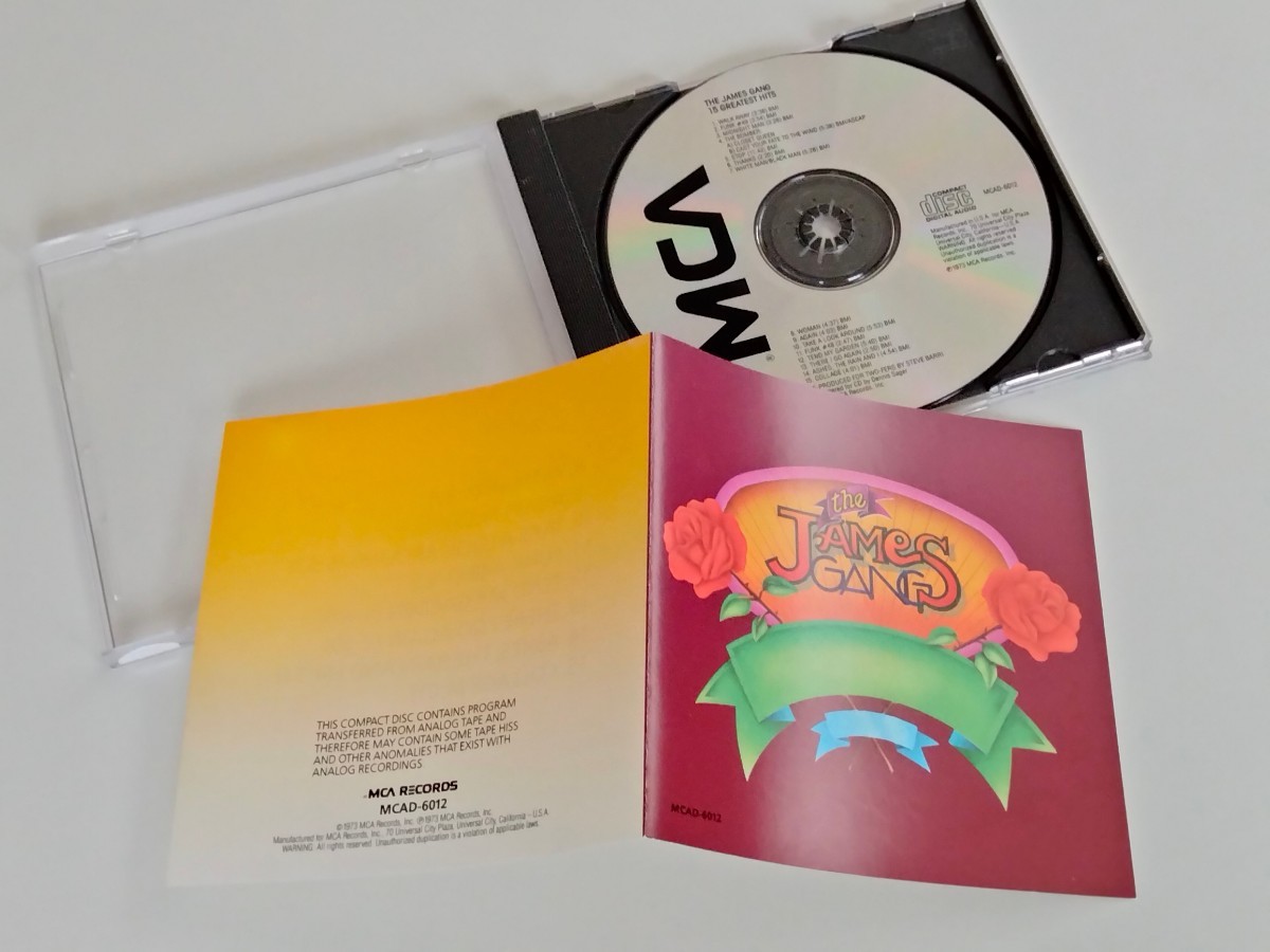 THE JAMES GANG / 15 GREATEST HITS CD MCA US MCAD6012 ジェームス・ギャング,73年ベスト,Joe Walsh,Eagles,Jimmy Fox,Dale Peters,良好品の画像3
