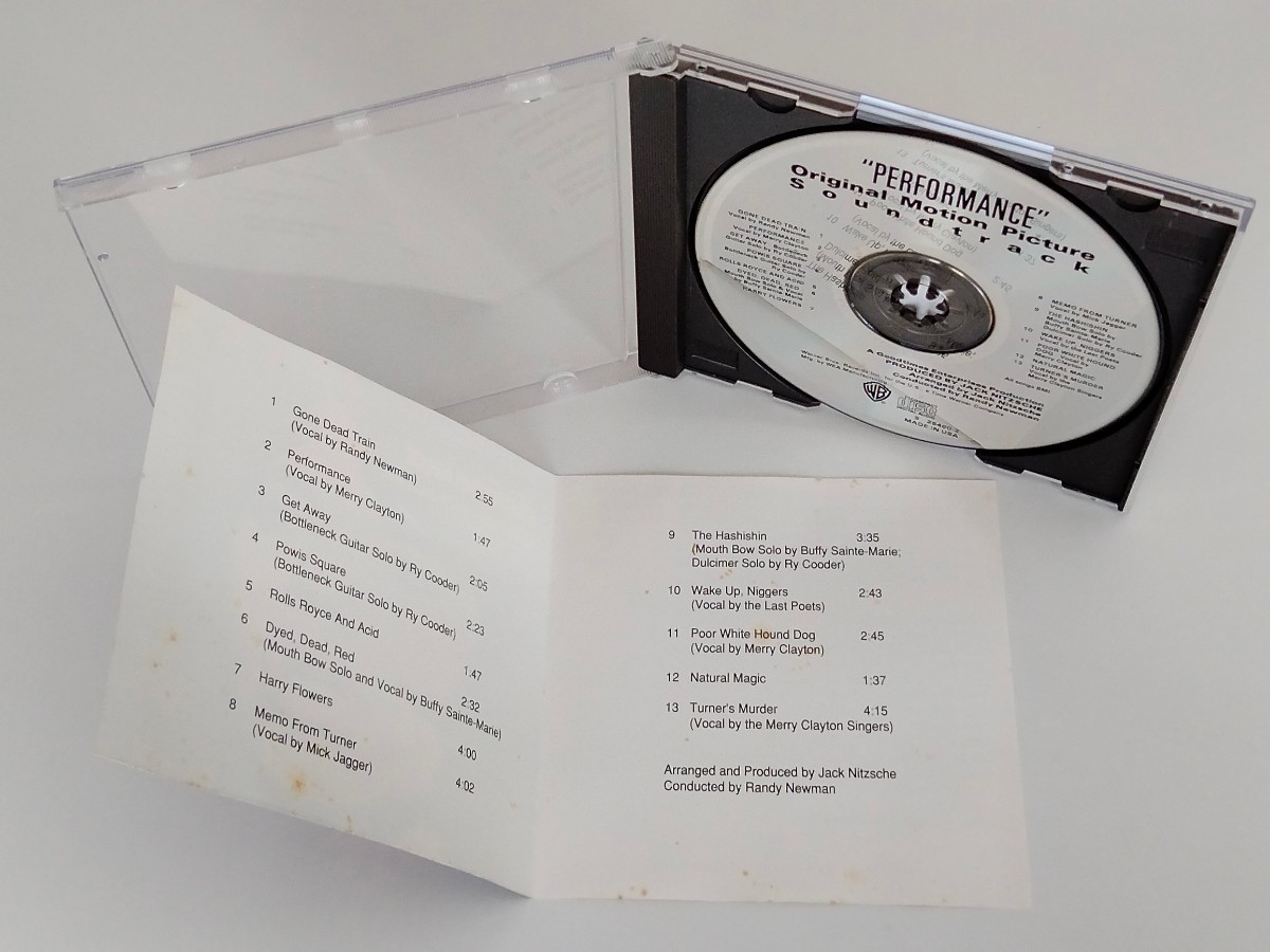 【CD化US盤/DISC美品】PERFORMANCE(青春の罠) SOUNDTRACK CD WARNER 926400-2 70年作品,Mick Jagger,Jack Nitzsche,Ry Cooder,Randy Newman_画像4