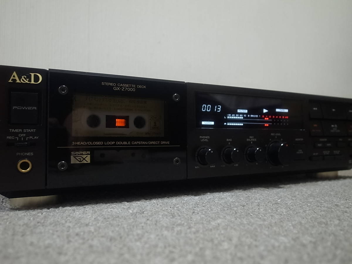 【永遠の名機】A&D GX-Z7000 美品良好 高音質3ヘッド 人気モデル この機会に是非！_市販のミュージックテープ再生中です