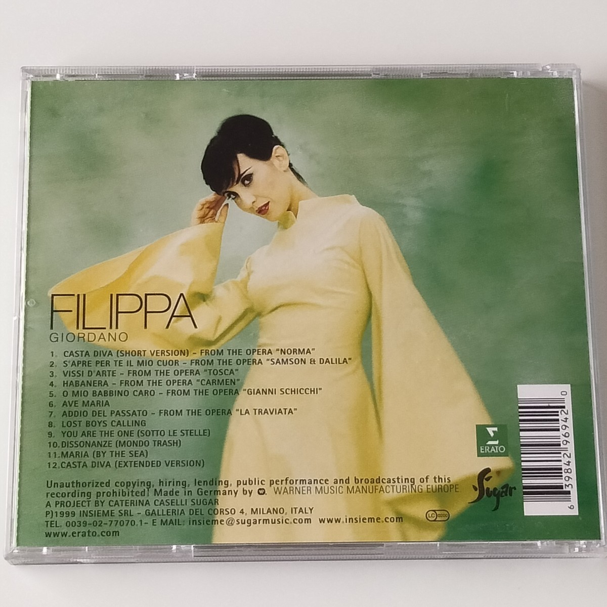 【輸入盤CD】FILIPPA GIORDANO フィリッパ・ジョルダーノ(3984296942)オペラ・ポップ/清らかな女神/私のお父さん/アヴェ・マリアの画像2