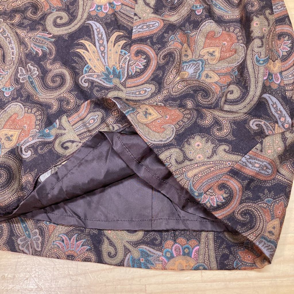 Y free shipping ^685 unused . close [Leilian Leilian ] silk .peiz Lee pattern wool setup suit brown group SIZE 13+