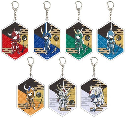  Yoroiden Samurai Troopers graph art design acrylic fiber key holder all 7 kind set unused goods contents verification therefore breaking the seal 
