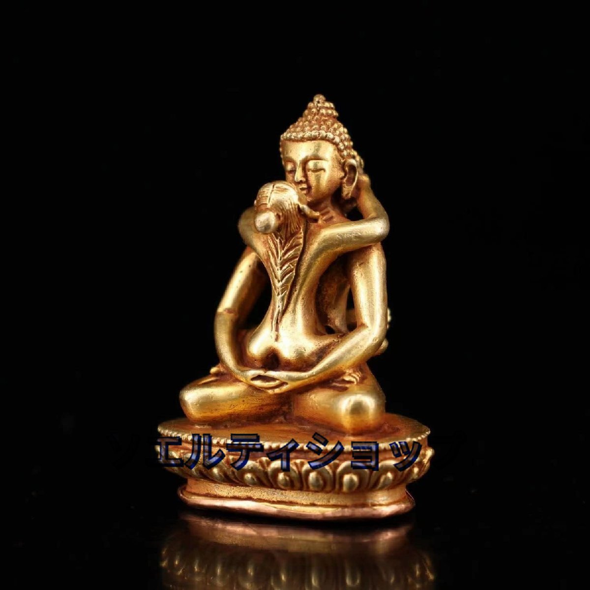 見逃せない！チベット仏教 歓喜天 ミニ 釈迦 如来 6cm 銅製 ミニチュア仏像 仏陀 小型 置物_画像2