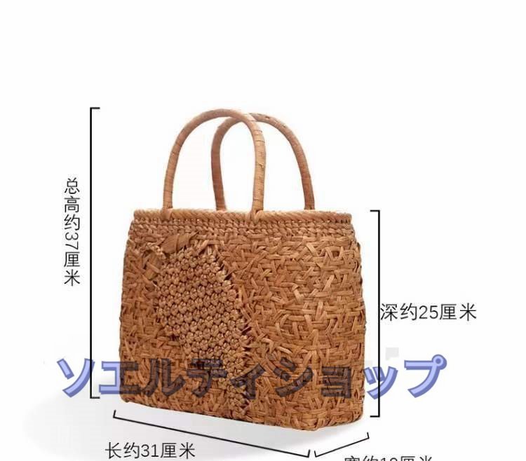 新品推薦★職人手作り良品☆ 野山葡萄藤包かごバッグ 手編み山葡萄籠バッグ バスケット籐かご 　高級UPハンドバック_画像6