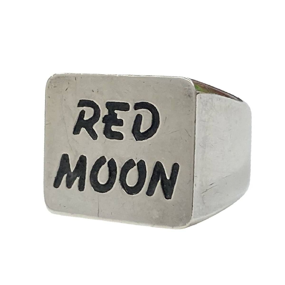 REDMOON RED MOON レッドムーン K18 ロゴ メタル シルバー 925 スタンプワーク 印台 シグネチャー シグネット リング 指輪 18号 バイカー_画像4