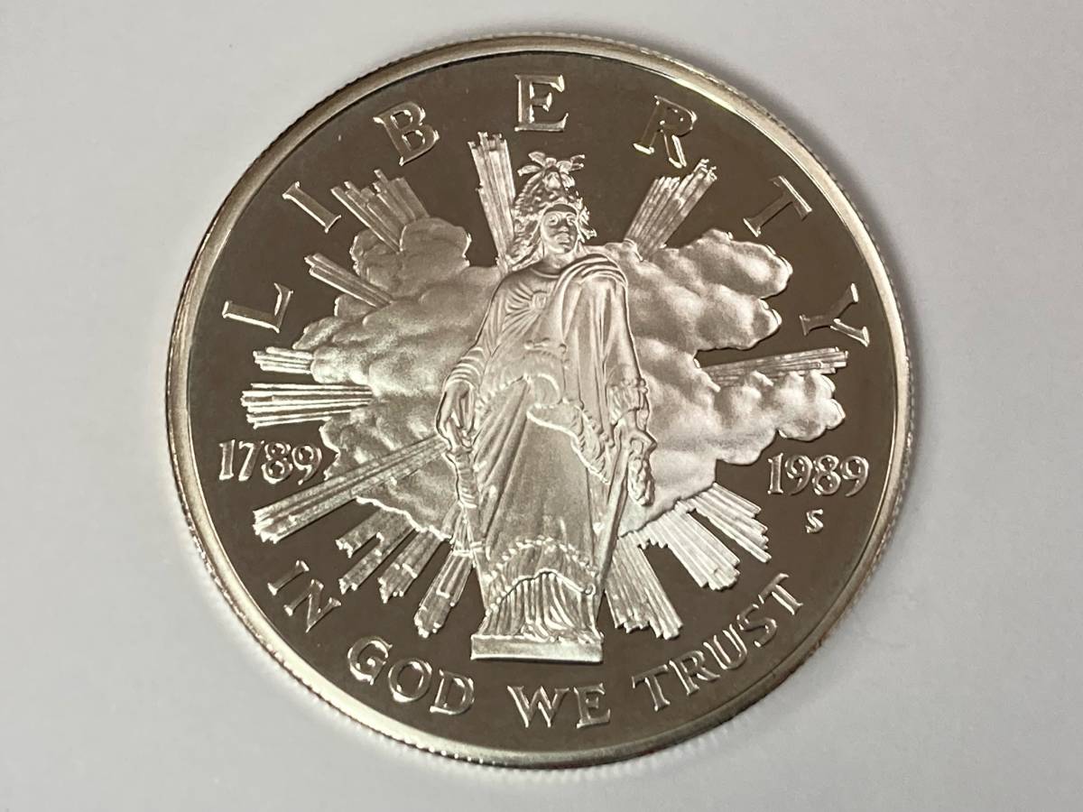 【2枚まとめセット】UNITED STATES CONGRESSIONAL COINS アメリカ連邦議会200周年記念 1ドル銀貨 / Copper Nickel ハーフダラー 記念硬貨_画像2