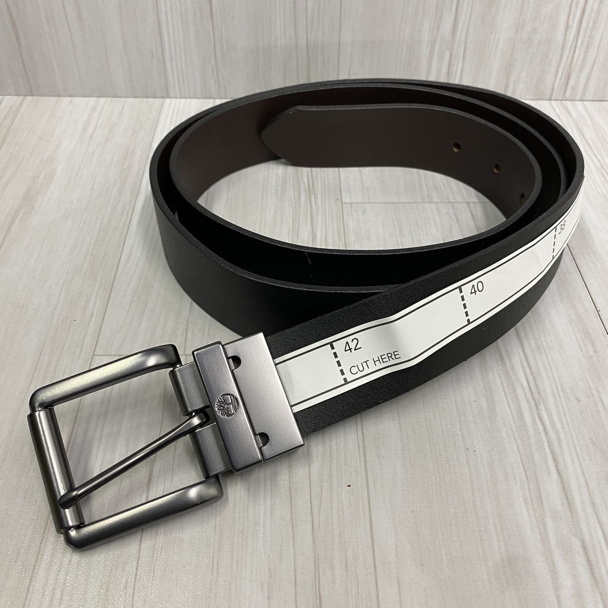 リバーシブル 【W32～W44】 Timberland ティンバーランド Full Grain Leather Belt フルグレインレザー 本革 ベルト Reversible Belt 黒/茶_画像4