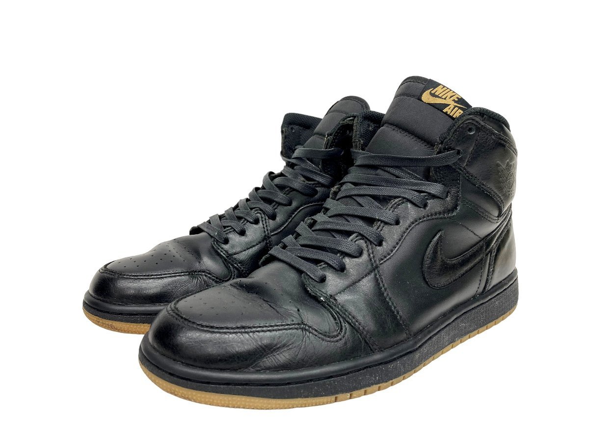 NIKE (ナイキ) AIR JORDAN 1 RETRO HIGH OG BLACK GUM エアジョーダン1レトロ スニーカー 555088-020 US10.5 28.5cm 黒×ガムソール/028