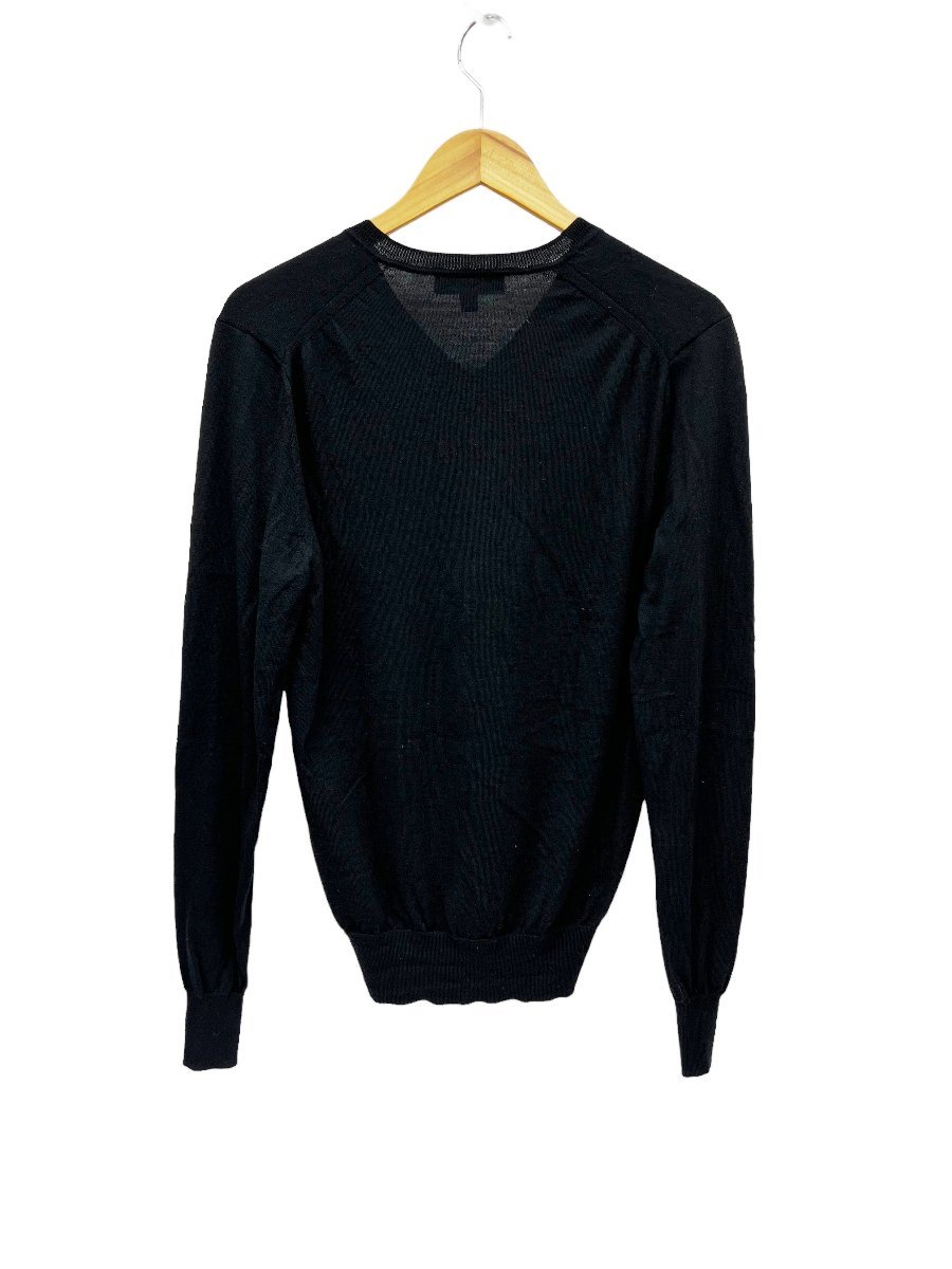 BURBERRY ( Burberry ) V neck Ram wool knitted sweater wool 4023178 size S black men's /028