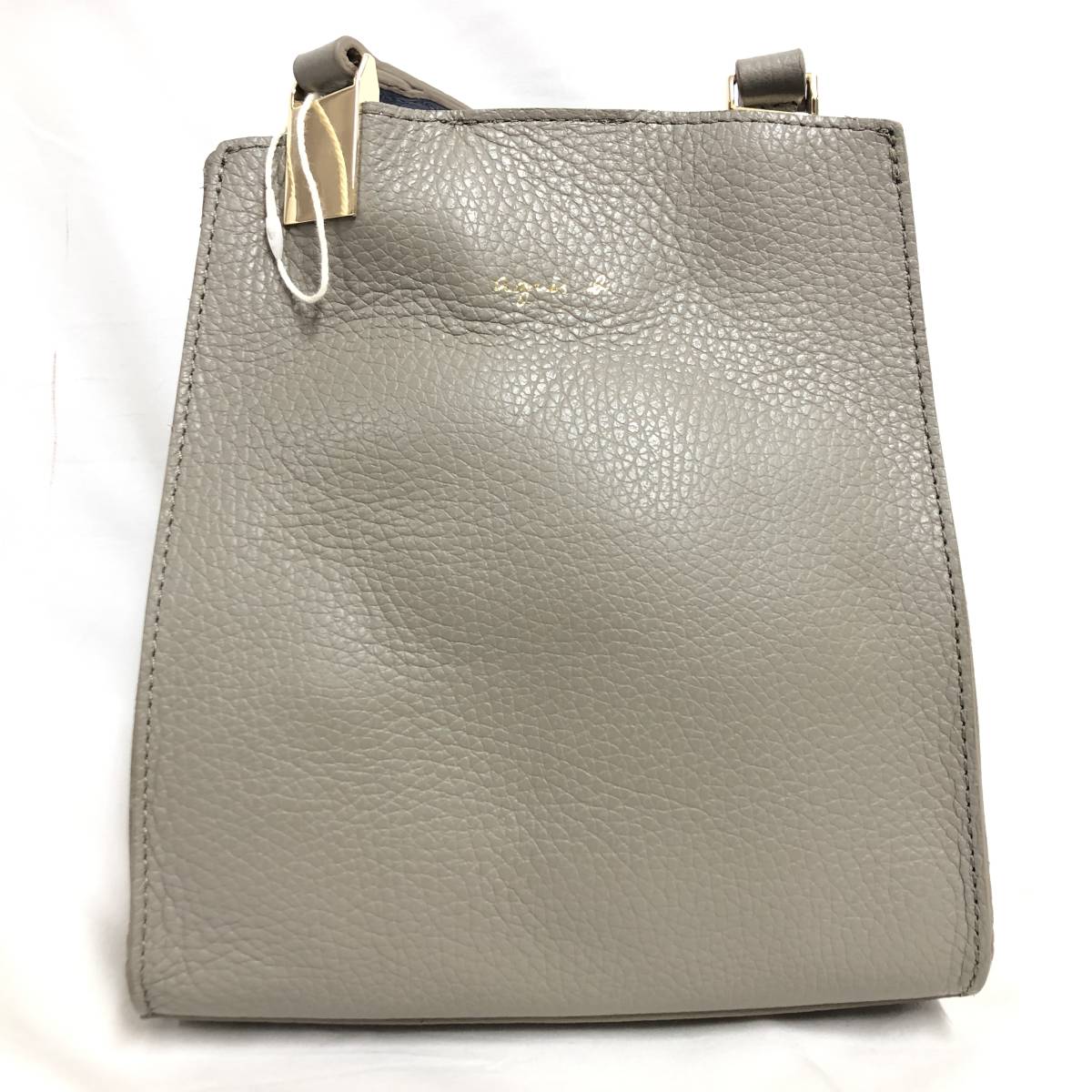 新品 未使用 agnes b アニエスべー ショルダーバッグ レザー Wフェイス