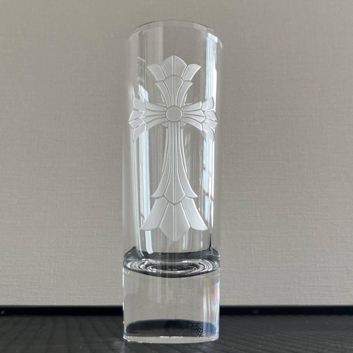 クロムハーツ ダブルCHクロス フラワー グラス 花瓶 インテリア 彫刻 CHROME HEARTS