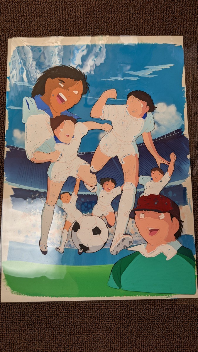  Captain Tsubasa large size version right cell picture autograph background attaching 