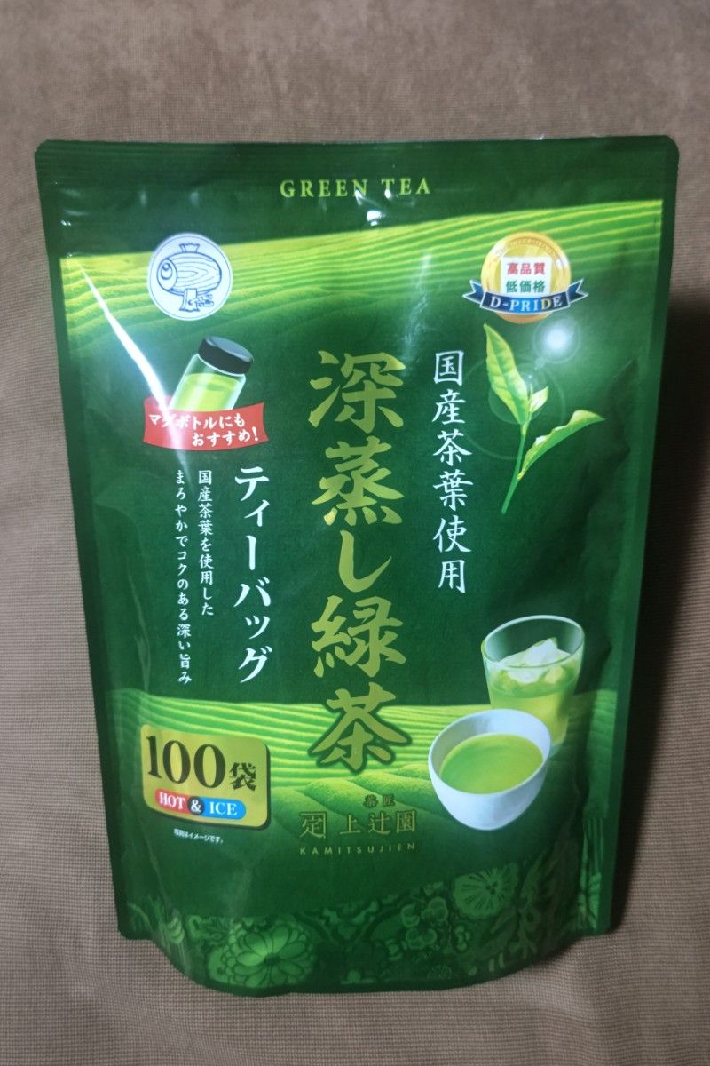 国産茶葉　京都　宇治　深蒸し　緑茶　お茶　茶　グリーンティー　ティーバッグ　３００g　１００袋　温冷両用タイプ　お得　限定　。