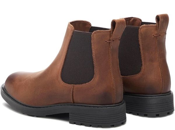 送料無料 Clarks 23cm チェルシー ブーツ ブラウン レザー ブロック ヒール ローファー サイドゴア スニーカー パンプス AAA180_画像6