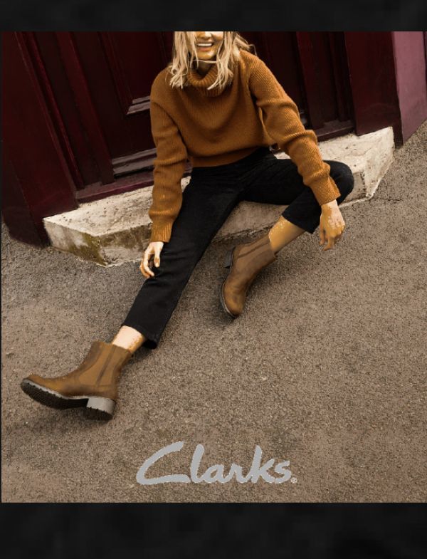 送料無料 Clarks 25cm チェルシー ブーツ ブーツ レザー トープ ブラウン サイドゴア 厚底 ウエッジ スニーカー ヒール AAA171_画像4