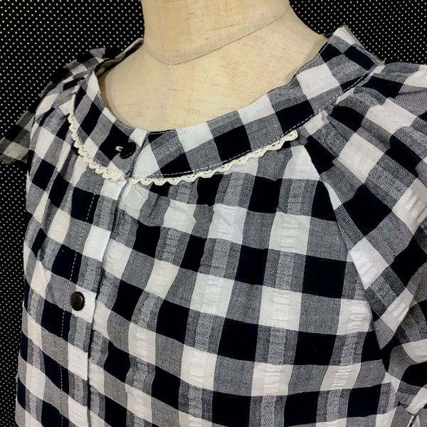 851 новый товар. темно-синий серебристый жевательная резинка пижама L размер шея .. гонки * клик post соответствует 185 иен ( включение в покупку не возможно )