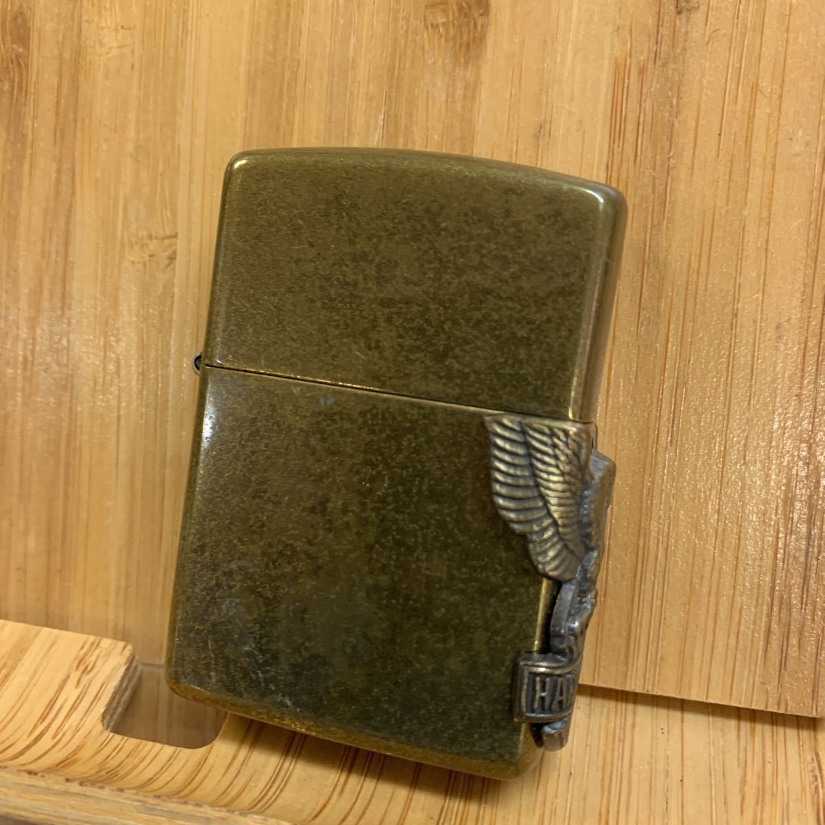 【中古品】Harley-Davidson ZIPPO 立体 ロゴ イーグル 1997 ブロンズ ゴールド ジッポ ハーレーダビッドソン ハーレー ジッポーライター_画像1