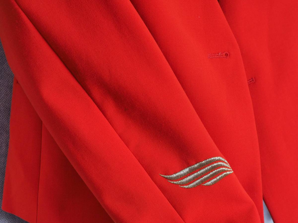 外資系航空・本物・アエロフロート航空・CA・レッド 制服・夏半袖・ジャケット・スカーフ・帽子・手袋・5点セット・206_画像2