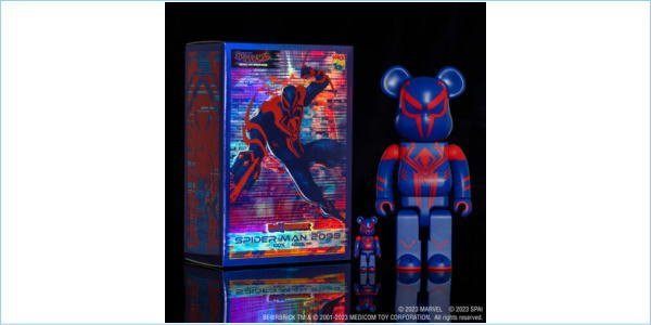 [DSE] (新品) 送料無料 BE＠RBRICK ベアブリック SPIDER-MAN 2099 100% & 400% スパイダーマン：アクロス・ザ・スパイダーバース 公開記念_画像1