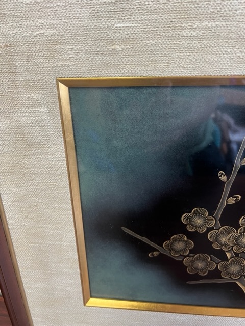 SALE/60%OFF】 委託品ミ 10.10 輪島塗 沈金額 安村稔 梅 箱付 中古品