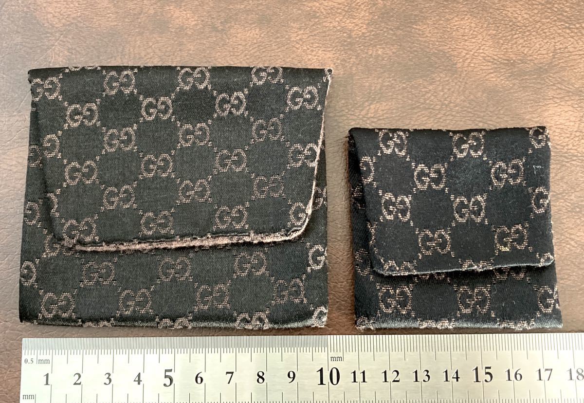 【即決/送料込み】(B)GUCCI/グッチ ジュエリー保存袋/アクセサリー入れ 大小2枚セット(リング、ブレスレット、ピアス、ネックレスなどに)_画像2