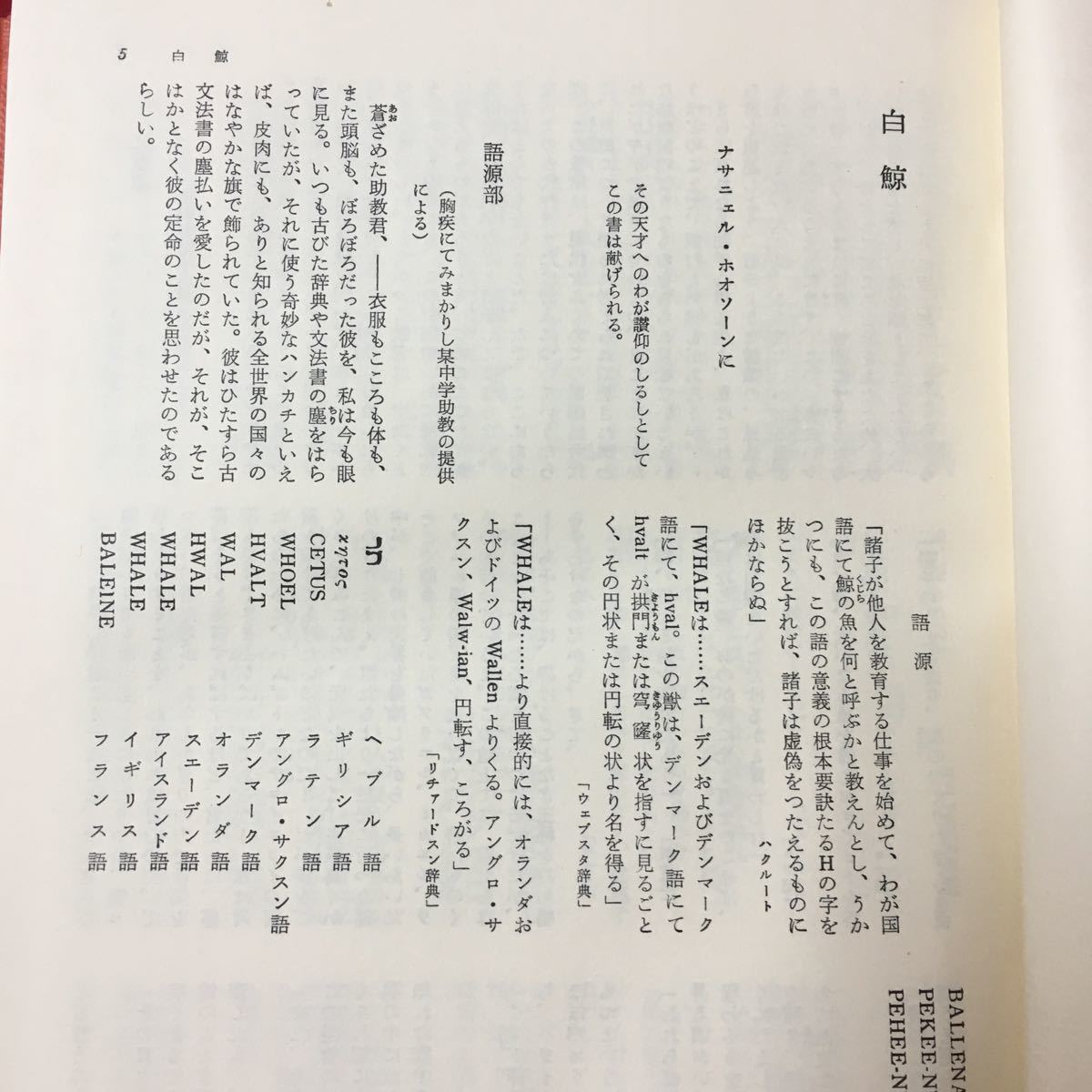 S7b-004 世界文学大系32 メルヴィル 昭和35年9月10日発行 訳者/阿部知ニ 発行者/古田晁 目次 白鯨 書記バートルビ 「白鯨」論 解説 _画像6