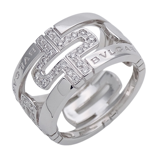 ブルガリ BVLGARI リング レディース メンズ ブランド 指輪 750WG ダイヤモンド パレンテシ ホワイトゴールド #54 約13.5号 磨き済み