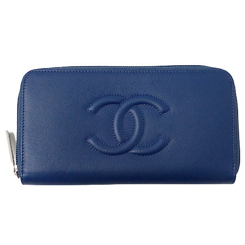 定番人気! キャビアスキン 長財布 ブランド レディース 財布 CHANEL シャネル ブルー おしゃれ ラウンドファスナー 青 A50071 シルバー金具 女性用財布 定番人気! キャビアスキン 長財布 ブランド レディース 財布 CHANEL シャネル ブルー おしゃれ ラウンドファスナー 青 A50071 シルバー金具 女性用財布