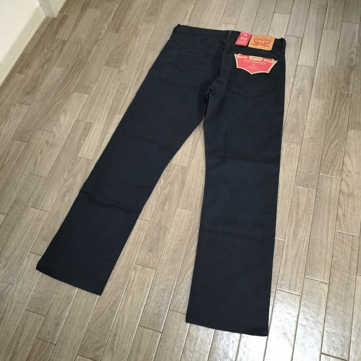 未使用☆Levi's 513 コットンパンツ スリムストレート ストレッチ ボトムス 黒 ジッパーフライ W31 タグ付 ボトムス リーバイス 古着 USED_画像5