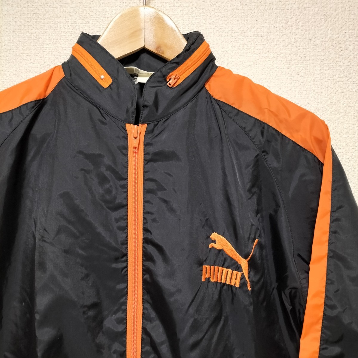 *70-80s PUMA PM-891 nylon jacket windbreaker full Zip embroidery Logo men's S outer Vintage rare Puma old clothes USED