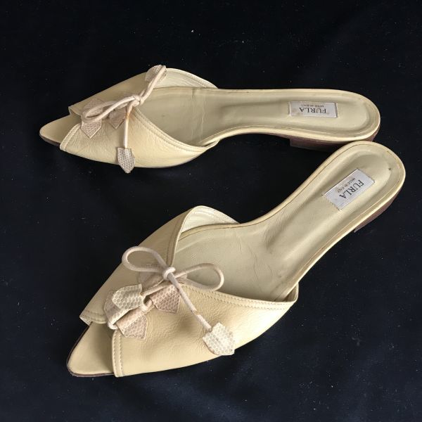 イタリア製★FURLA/フルラ★レザーサンダル【38/23.5-24.0/クリーム色/cream】/Shoes/pumps◆Q-576