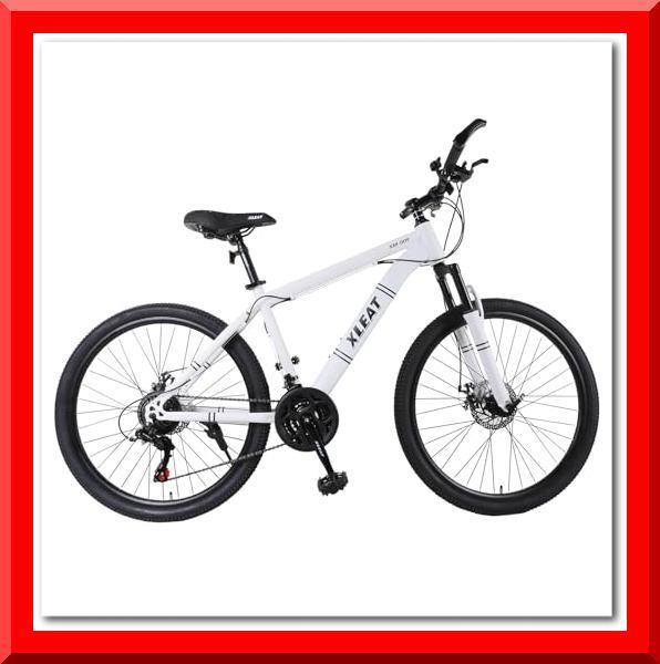 【新品即決】マウンテンバイク 26インチ タイヤ 軽量 自転車 21段変速（シマノ製）白の画像1