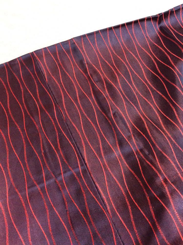 QM361{ beautiful goods } Japanese clothes kimono red black .. writing sama rain coat 