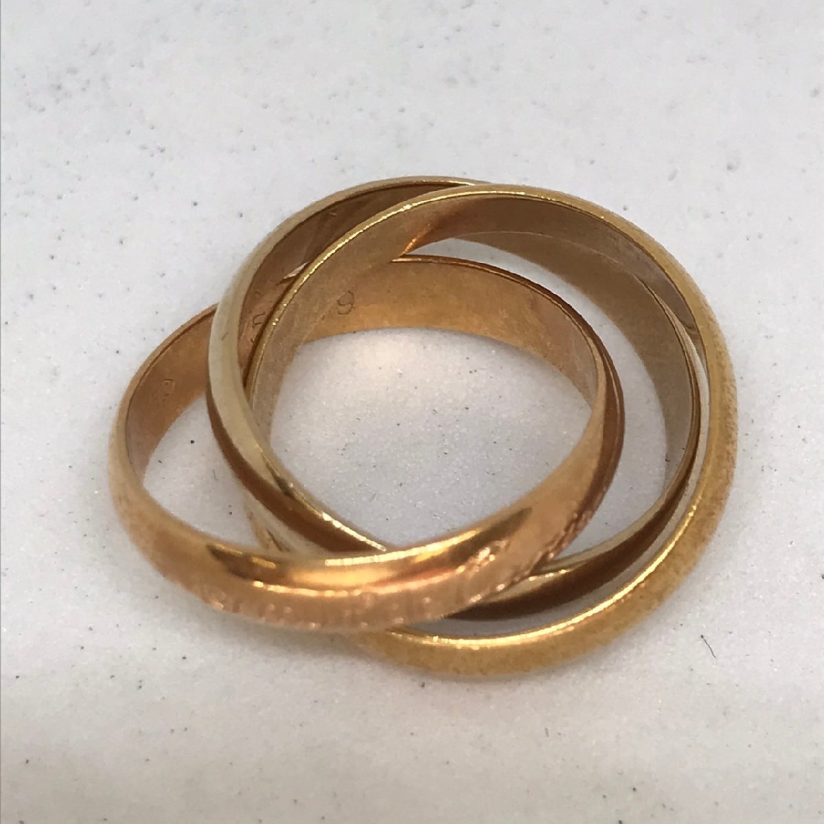 Cartier 750 トリニティ 3連リング #49 8号】カルティエ K18