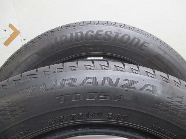 215-60R17 9-8.5分山 ブリヂストン トランザT005A 2021/2019年製 中古タイヤ【4本】送料無料(M17-5198）_画像4