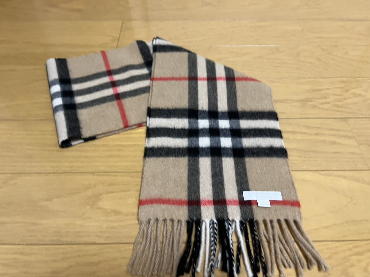 超人気の BURBERRY バーバリー マフラー カシミア100％ キャメル