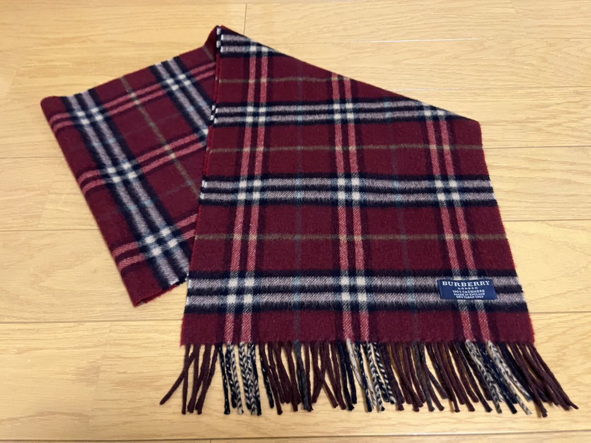 Yahoo!オークション   BURBERRY バーバリー マフラー カシミア％