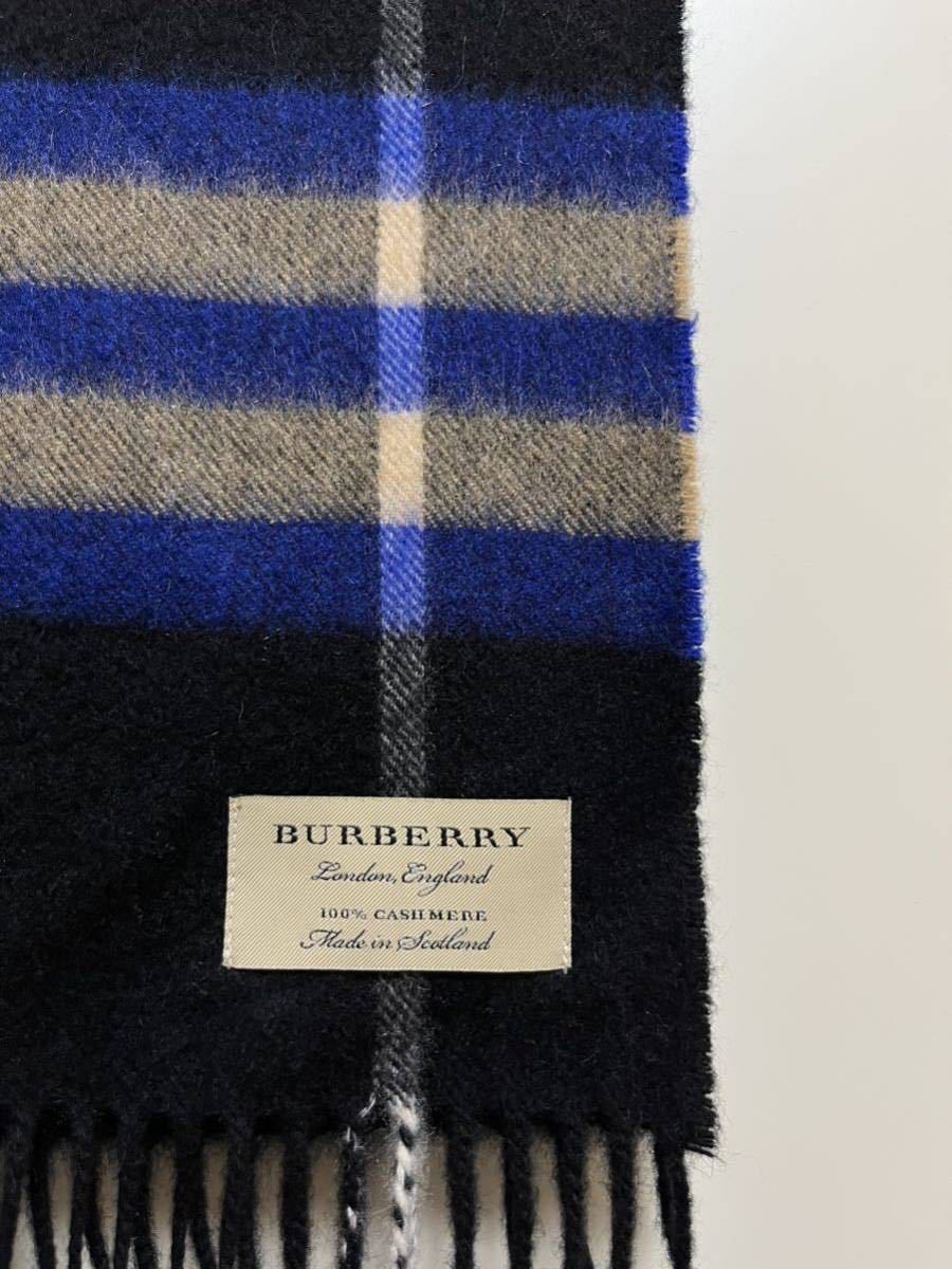 BURBERRY　バーバリー　マフラー　カシミア100％　タグ付き未使用品　ブラック系　送料無料!!!