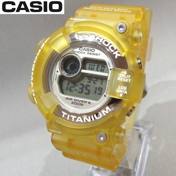 美品★CASIO G-SHOCK FROGMAN W.C.C.S. 世界サンゴ礁保護協会 DW-8201WC イエロー リプルマンタ カシオ Gショック フロッグマン★