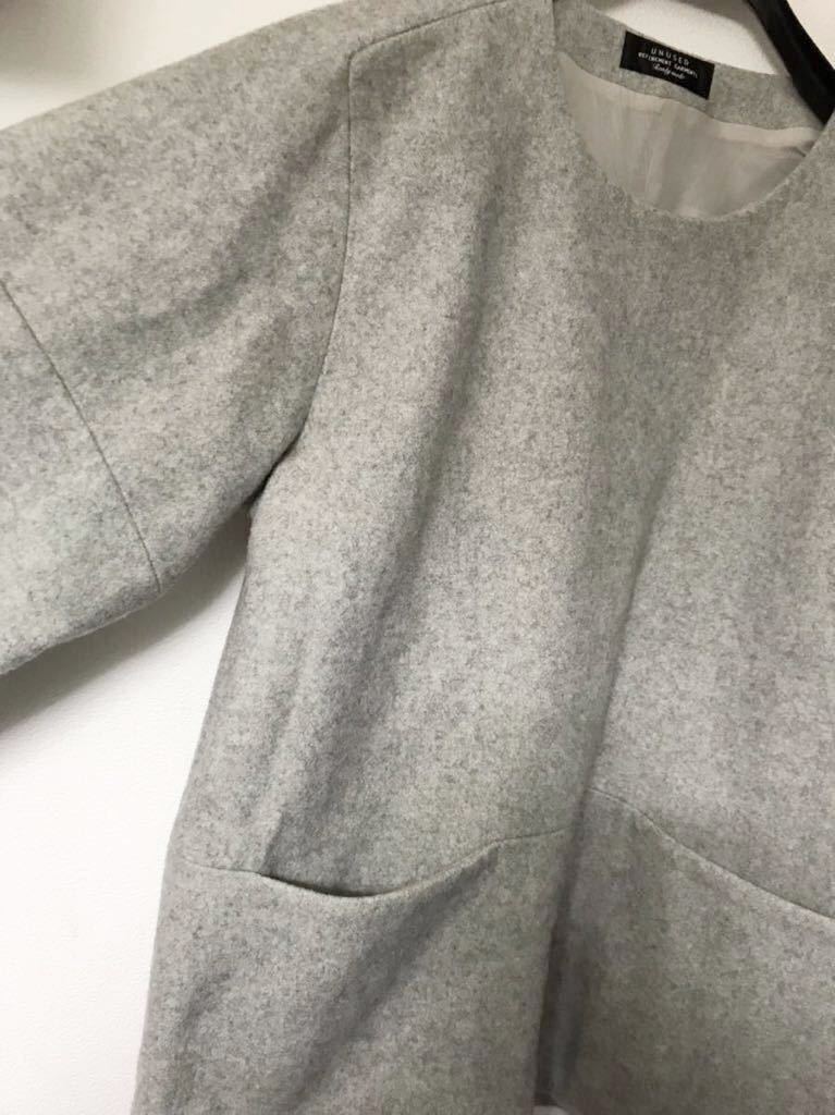 unused 14AW Pullover Jacket メルトンウール プルオーバージャケット グレー 3 US0822_画像2