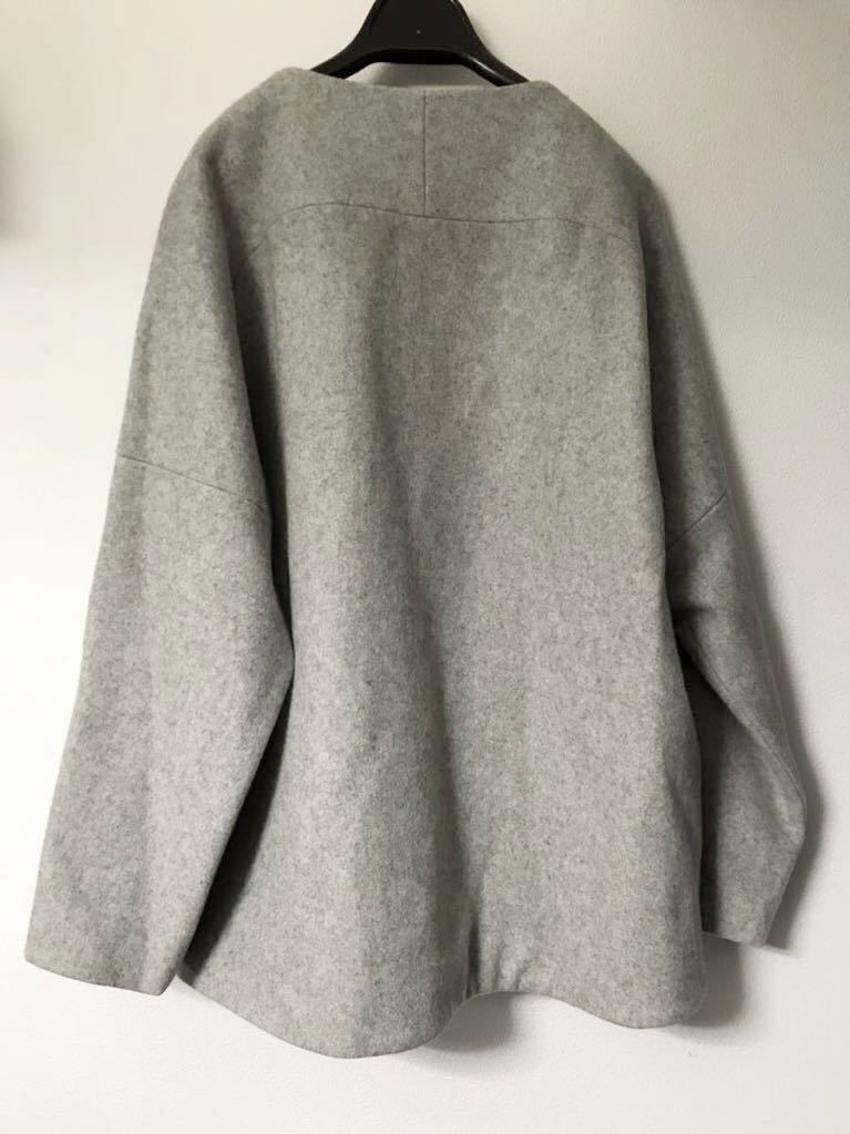 unused 14AW Pullover Jacket メルトンウール プルオーバージャケット グレー 3 US0822_画像4