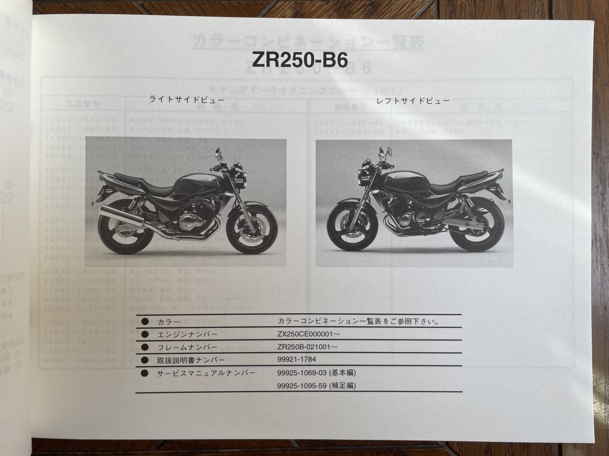カワサキ BALIUS-Ⅱ ZR250-B6 パーツカタログ パーツリスト_画像4