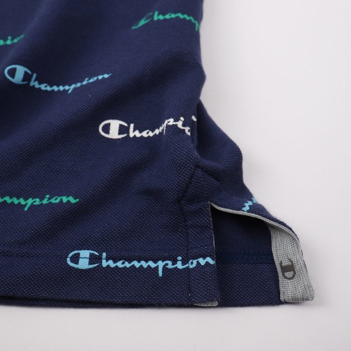  Champion рубашка-поло с коротким рукавом Logo грамм рисунок рукав Logo Golf одежда женский S размер темно-синий Champion