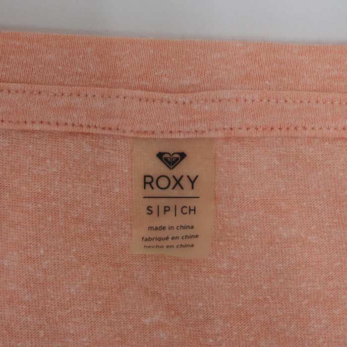  Roxy короткий рукав футболка графика T тропический рисунок кромка лента женский S размер розовый ROXY