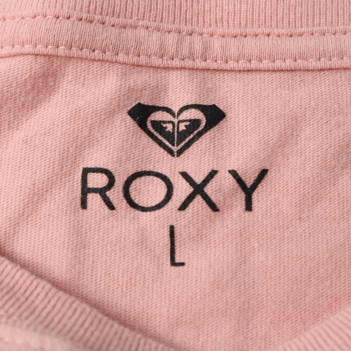 ロキシー 半袖Tシャツ 胸ポケット 花柄 コットン100% スポーツウエア レディース Lサイズ ピンク ROXY_画像3