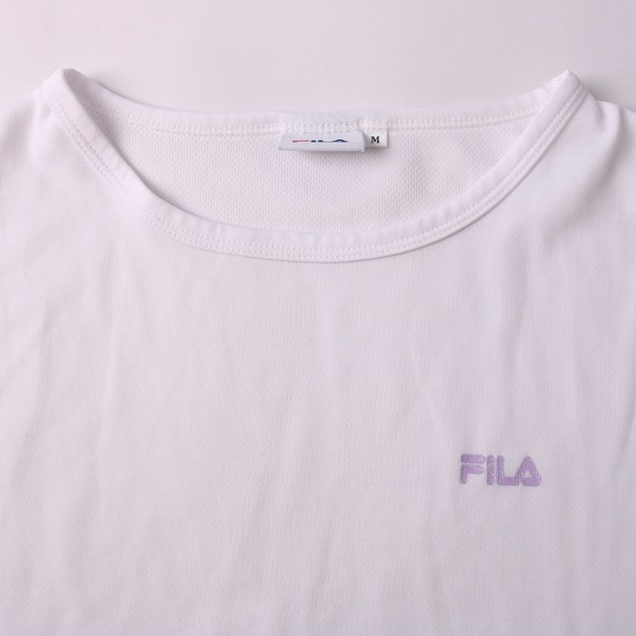  filler короткий рукав футболка one отметка Logo одноцветный French рукав женский M размер белый FILA